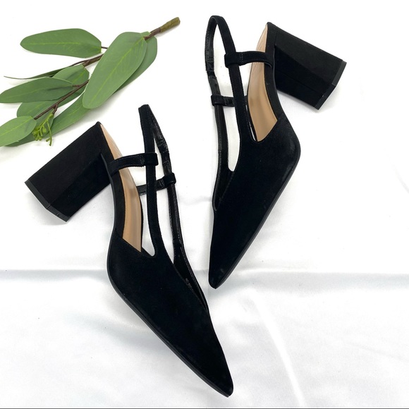 INC Brelina Suede Leather Slingback Heels size 7.5 - Picture 3 of 12